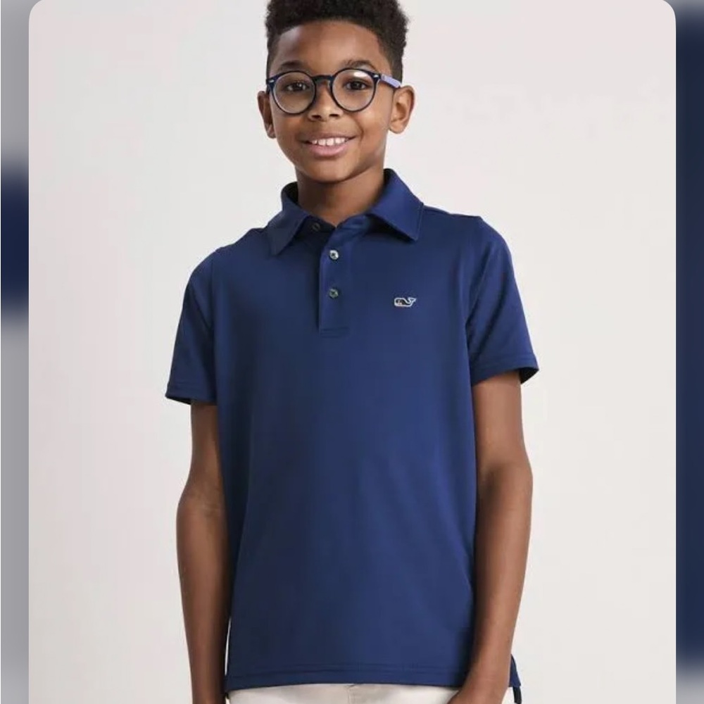 Vineyard Vines boys Blue Polo Shirt Sankaty - Picture 2 of 7